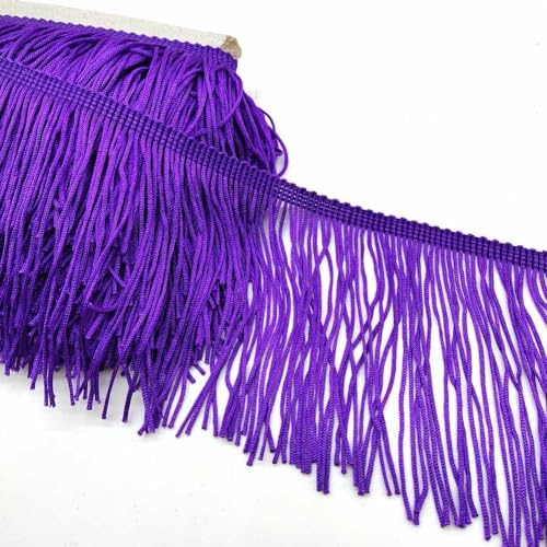 Lauthen.S 10 Yards of 6" Chainette Fringe Trim Tassel Sewing Trim for DIY Craft Latin Dress Lamp Shade Decoration Purple - Image 2