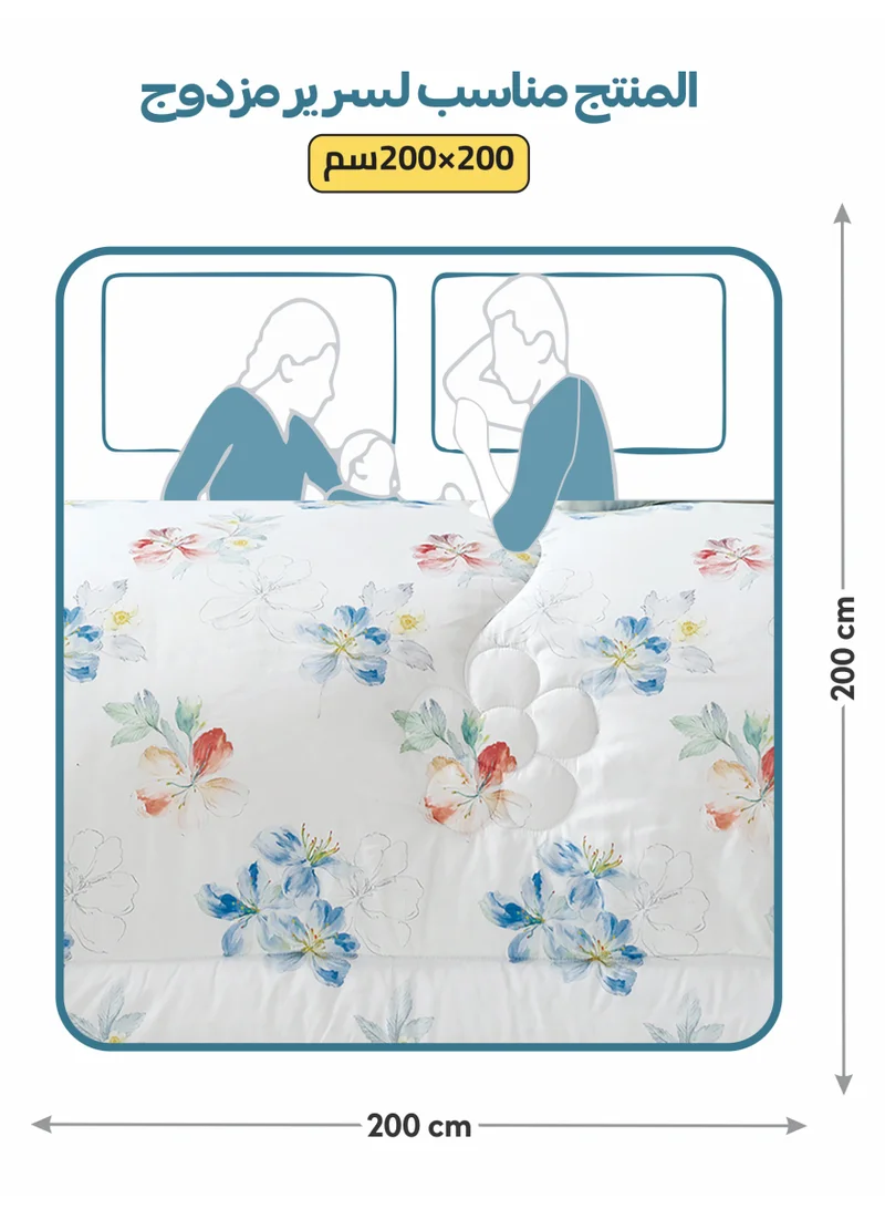 Donetella Bedding Comforter Set, King Size Fits 200x200 cm - 6-Pcs Digital Print Quilted Bed Set, Microfiber Fabric - 1 Comforter, 1 Fitted Sheet, 2 Pillow Shams, 2 Pillowcases .