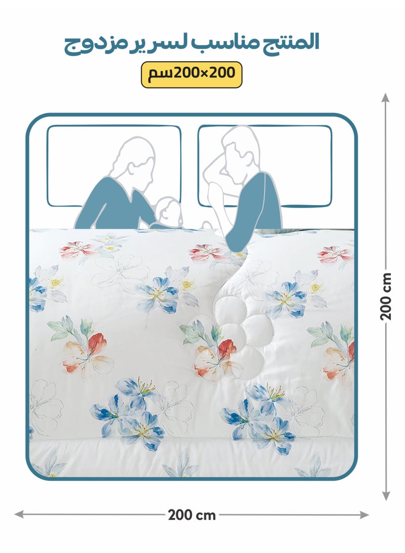 Donetella Bedding Comforter Set, King Size Fits 200x200 cm - 6-Pcs Digital Print Quilted Bed Set, Microfiber Fabric - 1 Comforter, 1 Fitted Sheet, 2 Pillow Shams, 2 Pillowcases . - Image 3