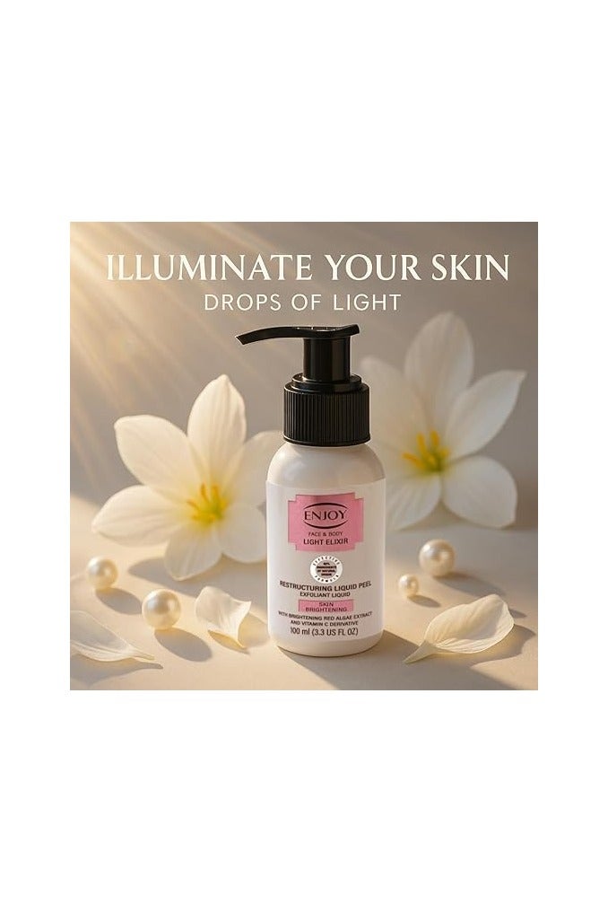 EN Joy Enjoy Liquid Peeling Drops of Light – 100ml | Gentle Exfoliating & Brightening Formula | Removes Dead Skin Cells & Impurities  - Image 3