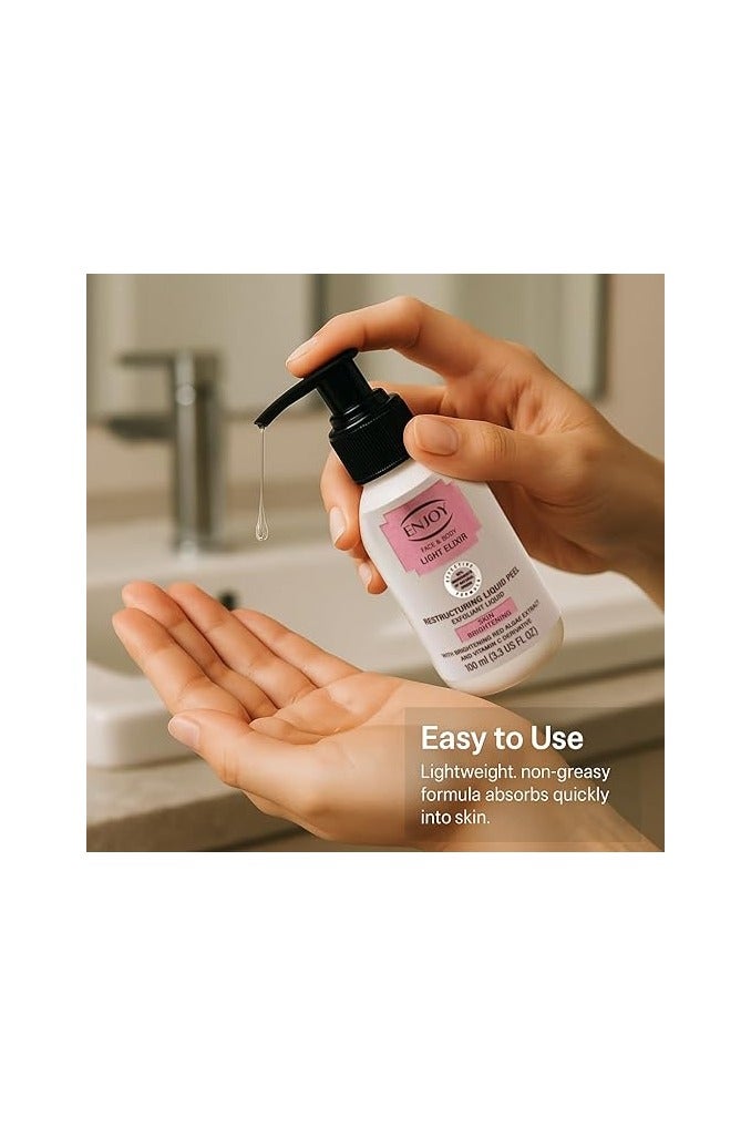 EN Joy Enjoy Liquid Peeling Drops of Light – 100ml | Gentle Exfoliating & Brightening Formula | Removes Dead Skin Cells & Impurities  - Image 4