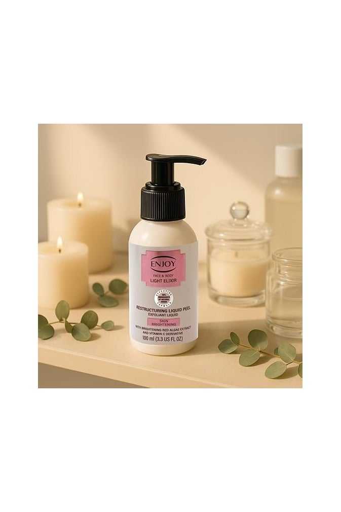EN Joy Enjoy Liquid Peeling Drops of Light – 100ml | Gentle Exfoliating & Brightening Formula | Removes Dead Skin Cells & Impurities  - Image 2