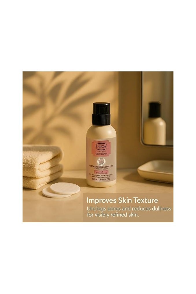 EN Joy Enjoy Liquid Peeling Drops of Light – 100ml | Gentle Exfoliating & Brightening Formula | Removes Dead Skin Cells & Impurities  - Image 5