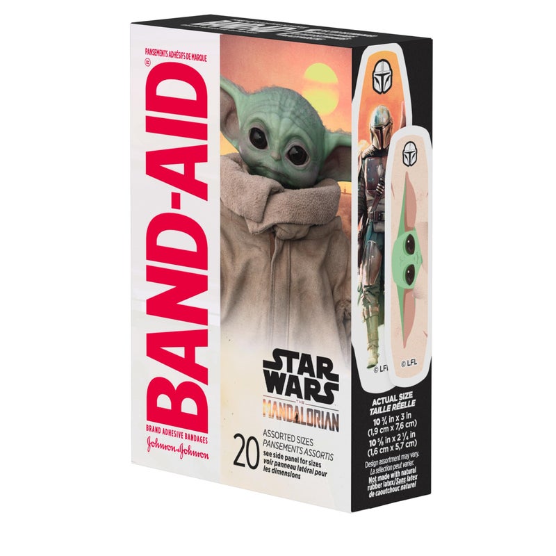Band-Aid Brand Adhesive Bandages for Minor Cuts & Scrapes, Wound Care Featuring Star Wars The Mandalorian Characters for Kids and Toddlers, Assorted Sizes 20 ct - Image 5