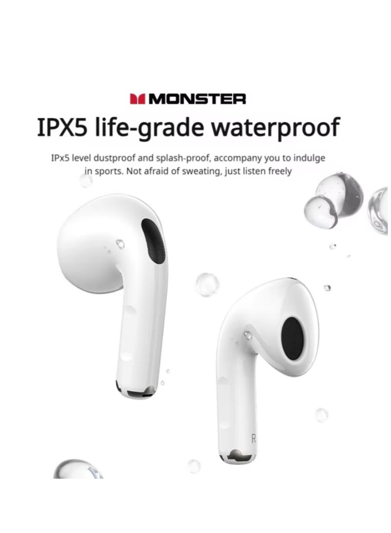 Monster N-Lite 208 Wireless Earbuds Bluetooth 5.4 Built-in Mic, Bluetooth Earbuds Touch Control, Headphones Bluetooth Wireless with 30H Playtime, Type-C Fast Charging, Clear Call for Running, Workout  - Image 3