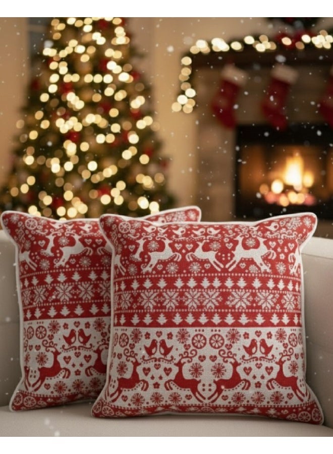 غطاء وسادة مزخرف متعدد الأشكال لعيد الميلاد، قطعتان - Image 1