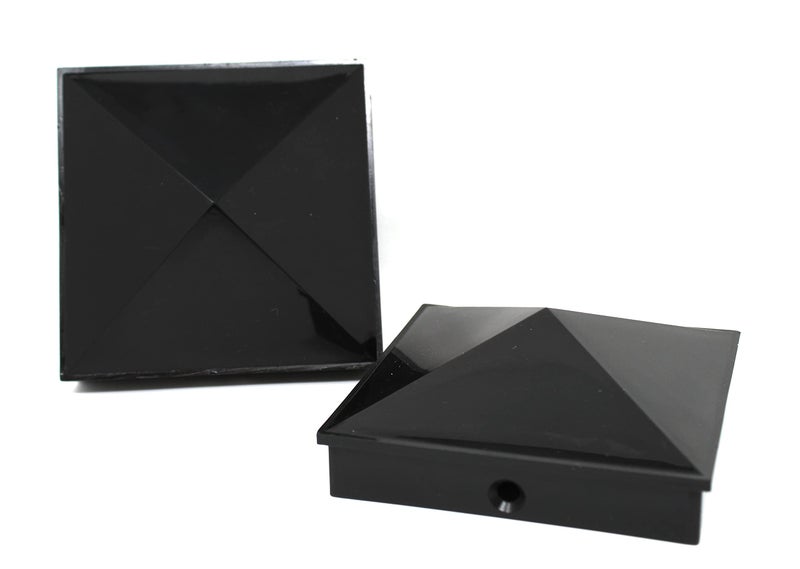 5x5 Nominal 45 x45 Plastic Pyramid Vinyl Fence Post Cap with PreDrilled Hole Black or White Multiple Quantities for Nominal 5 x 5 Posts 16 Black