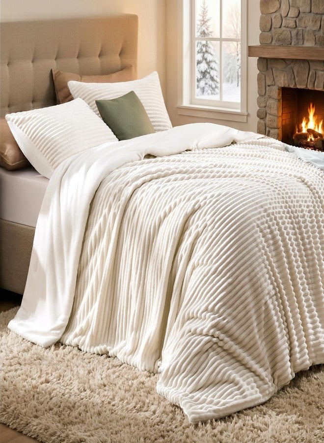 Quataly Fluffy Queen Comforter Set 3 Pieces - Soft & Fuzzy Beige Comforters Queen Size for Winter Fleece Bedding Set,1 Luxury Down Alternative Comforter with 2 Pillow Shams - Image 1
