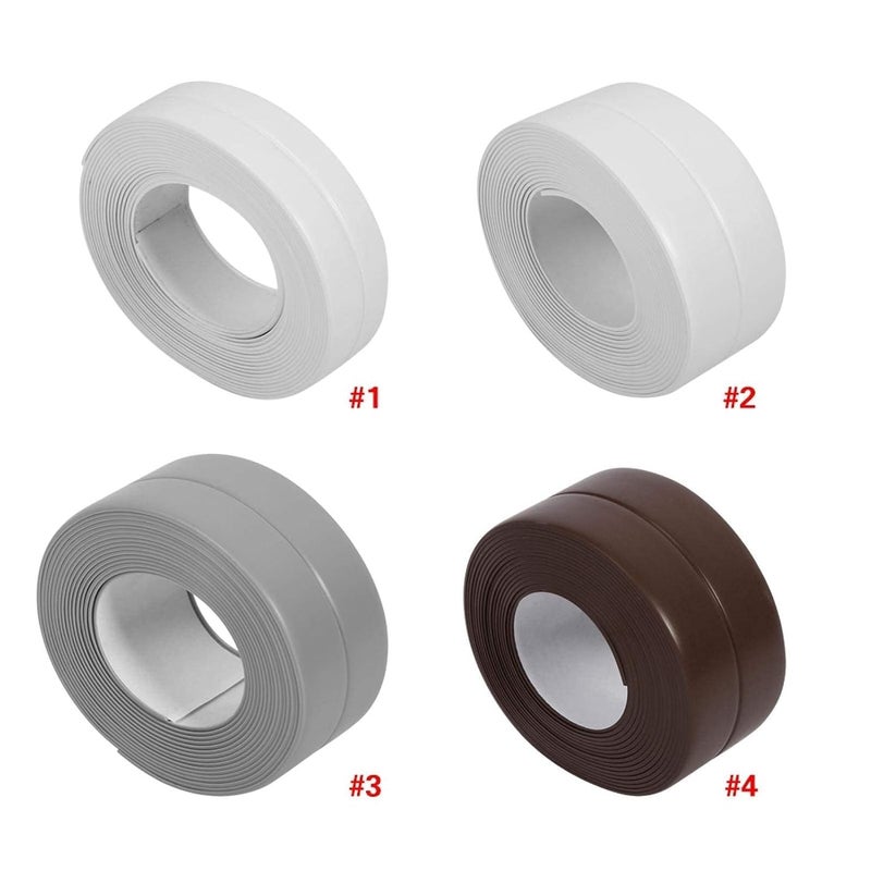 hairvana Waterproof Sealing Tape Adhesive Caulk Strip for Kitchen Sink Bathroom Shower Toilet and Wall Corner Edges Flexible PVC Sealer 4cm x 3.3m White - Image 1