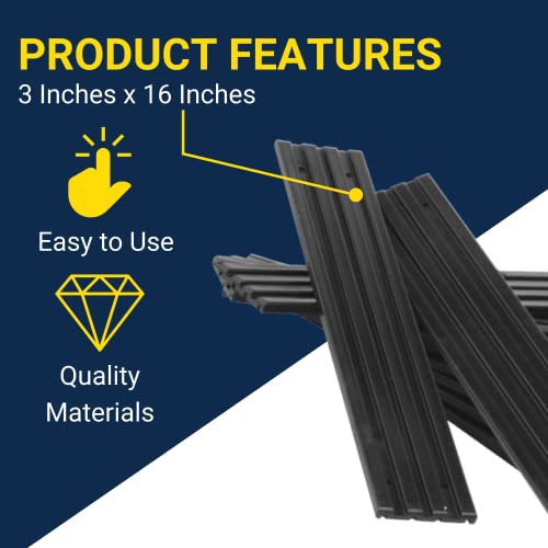TIE DOWN 86164 Bunk Slicks -3 in. x 16 in. 10 Pieces Black Standard Universal Fitment Direct Bolt-On Easy to Install Fits 2" x 6" and 2" x 4" Bunk Boards USA Made - Image 2