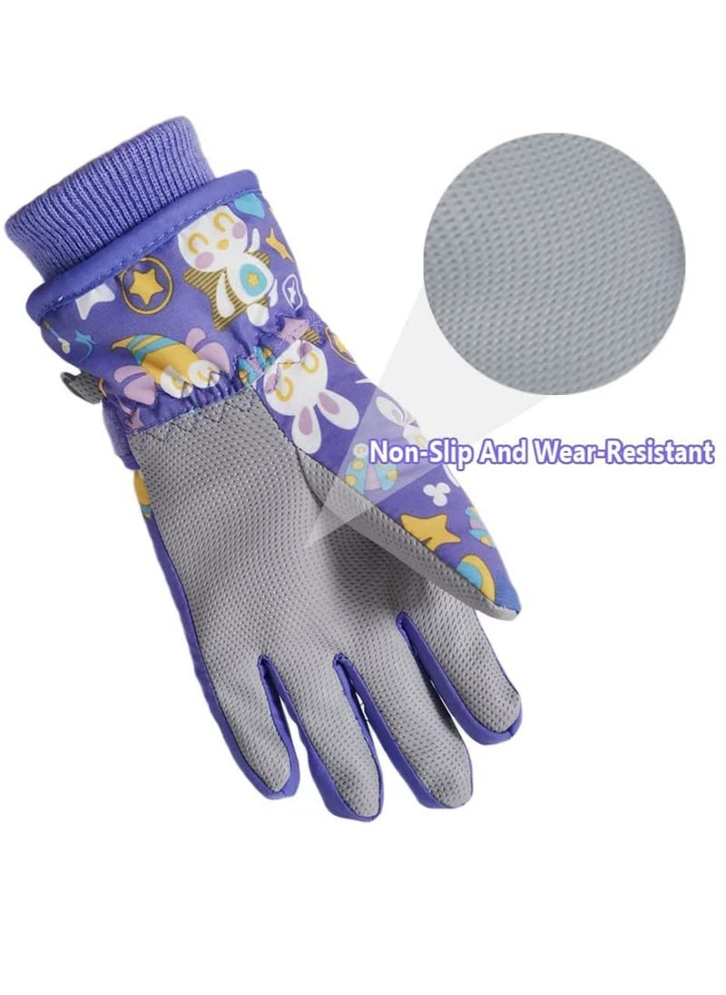 SYOSI Kids Winter Gloves, Children Warm Stretchy Knitted Cuff Mittens for Boys and Girls Outdoor Sports Ski Cycling Running 4 6 Years  - Image 5
