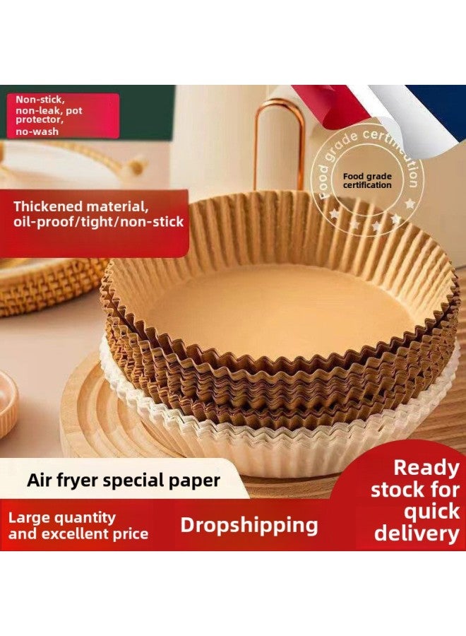 Air Fryer Special Paper Baking Pan Oil Absorbing Paper Pad Paper Household Food Silicone Oil Paper Tin Paper Bowl Baking Pot Electric Frying-Color:True Color 16*4.5cm-Specifications:Square Fryer Paper - Image 2