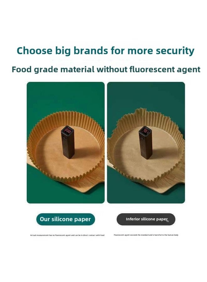 Air Fryer Special Paper Baking Pan Oil Absorbing Paper Pad Paper Household Food Silicone Oil Paper Tin Paper Bowl Baking Pot Electric Frying-Color:True Color 16*4.5cm-Specifications:Square Fryer Paper - Image 5