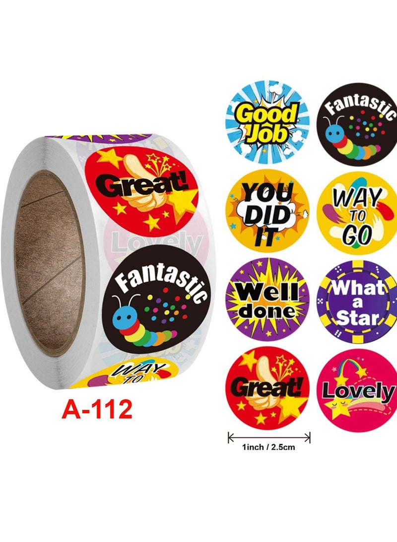 Reward Stickers for Teachers 6 rolls 3000pcs Star Reward Stickers Roll for Kids Teacher Adults Parents Classroom School Work Study Training Award Gifts，Motivational Stickers