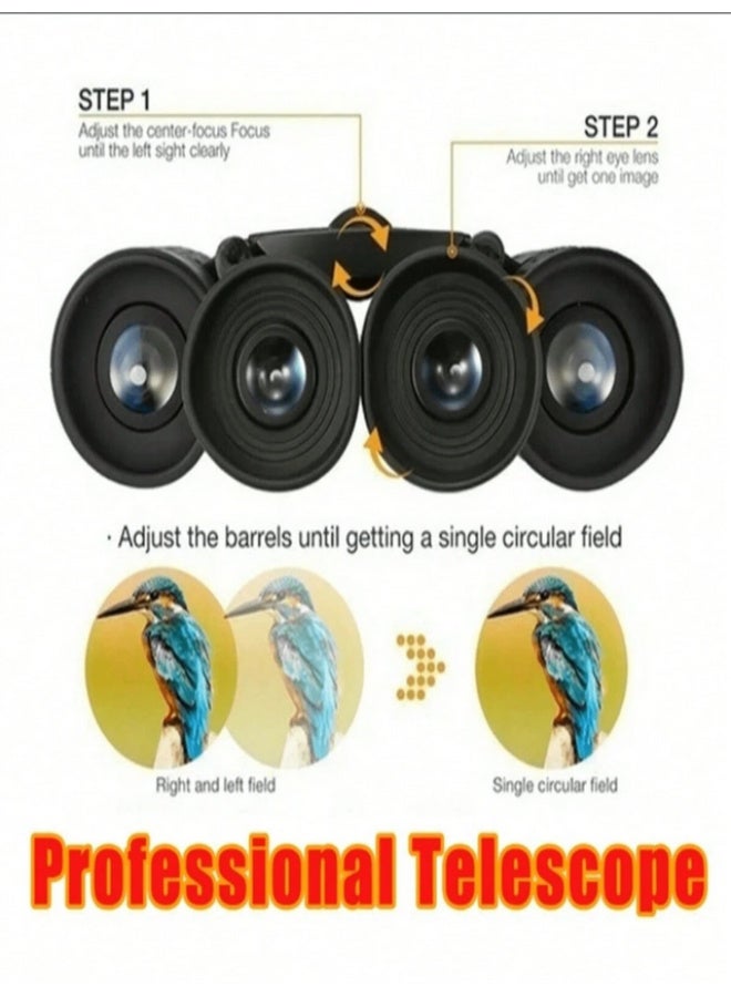 Powerful 500*25 foldable binoculars with high-definition optical zoom for long-range vision, ideal for hunting, camping, and outdoor sports. - Image 3
