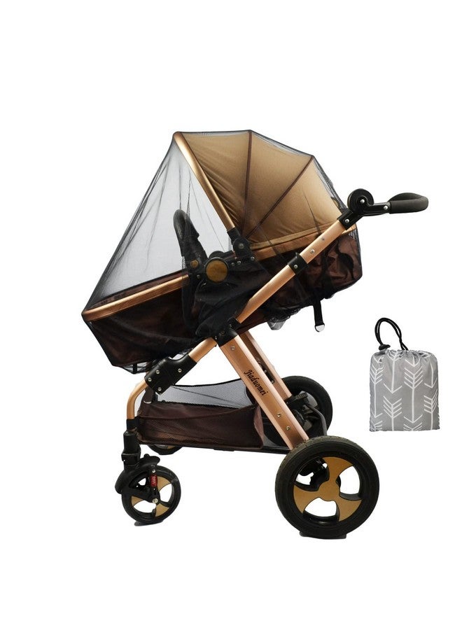 DODO NICI Stroller Netting Mosquito for Baby, Sewn in Pouch, Toddler Mosquito Net for Stroller with Storage Bag, Infant car seat mesh net, Black - Image 1