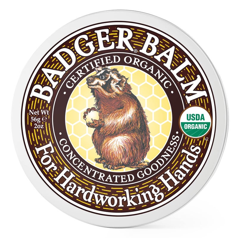 Badger  Hardworking Hands Healing Balm Aloe Vera  Wintergreen Working Hand Balm Balm for Dry Hands Hand Moisturizer Balm Certified Organic Hand Balm Hand Repair Balm 2 oz