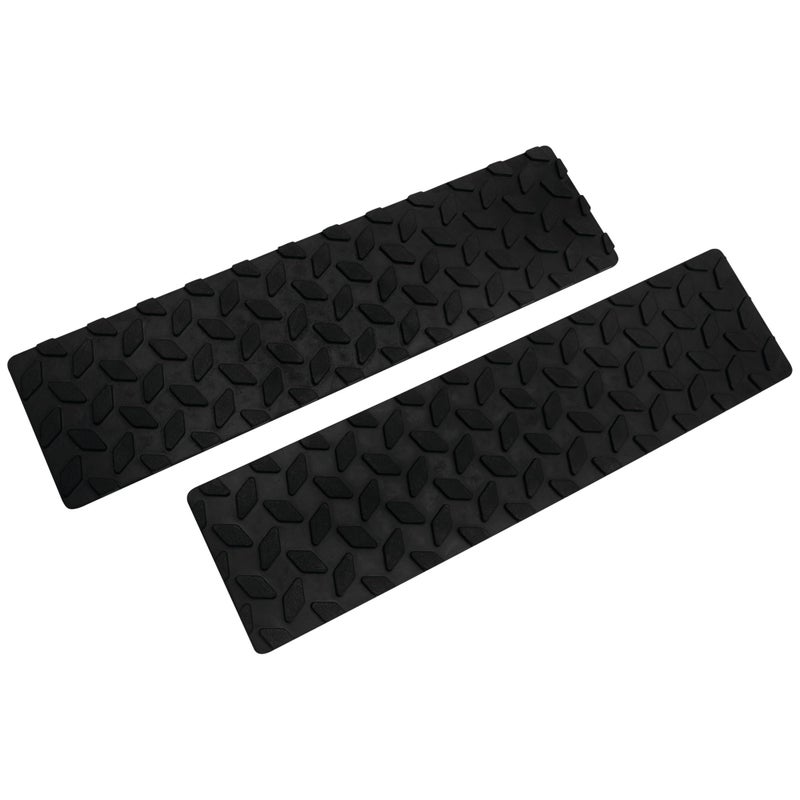 Performance Tool W1893 4-Inch x 15-1/2-Inch Diamond Tread Rubber Step Mats - Non-Skid Adhesive Traction for Trailers, Trucks, Boats, and More - Image 1
