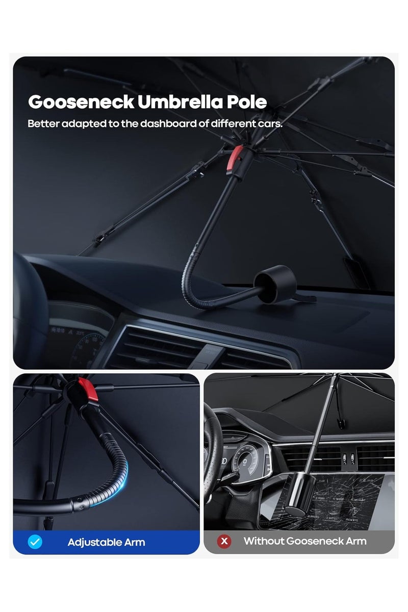 Car Windshield Sunshade Umbrella - 52"x31" Foldable Car Windshield Sun Shade Cover, 5 Layers UV Block Coating, Front Window Heat Insulation Protection, for Auto Sedan, SUV Windshield - Image 4