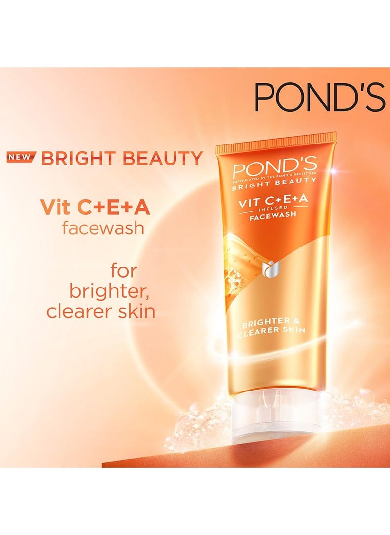 PONDS Bright Beauty Vit C+E+A Gel Face Wash 100ml  - Image 2