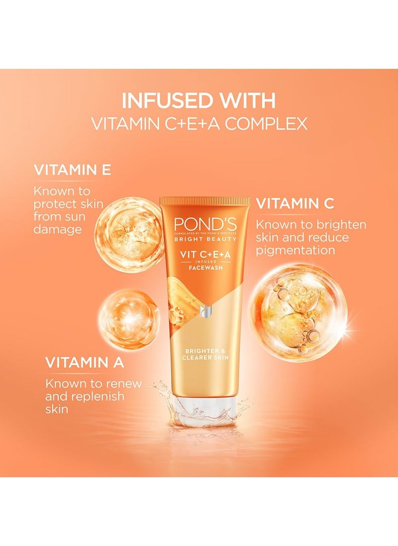 PONDS Bright Beauty Vit C+E+A Gel Face Wash 100ml  - Image 4