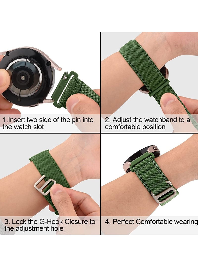 Generic - Alpine Loop 22mm Compatible With Huawei GT / GT2 46mm Smart Watch, Durable Sport Nylon Strap With Titanium G Hook  Olive Green - Image 1