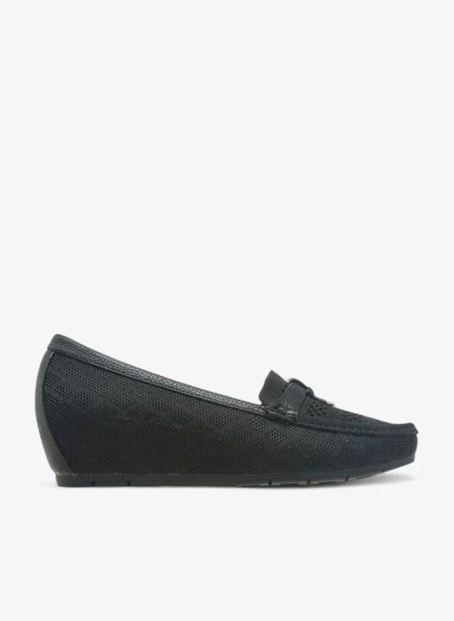 Flora Bella By Shoexpress Women Knit Detail Wedge Heel Loafers