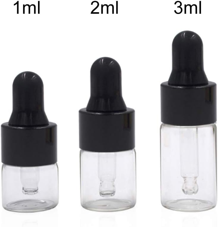 lasenersm 100 Pcs 2ml Clear Glass Dropper Bottles Refillable Empty Sample Vial Eye Dropper with Pipette Essential Oil Perfume Storage Containers for Aromatherapy Eye Dropper Cosmetics - Image 3