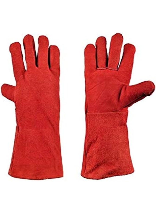 Royal Apex Leather Welding Gloves Heat Fire Resistant Welders Glove 15 Inch Red - Image 1