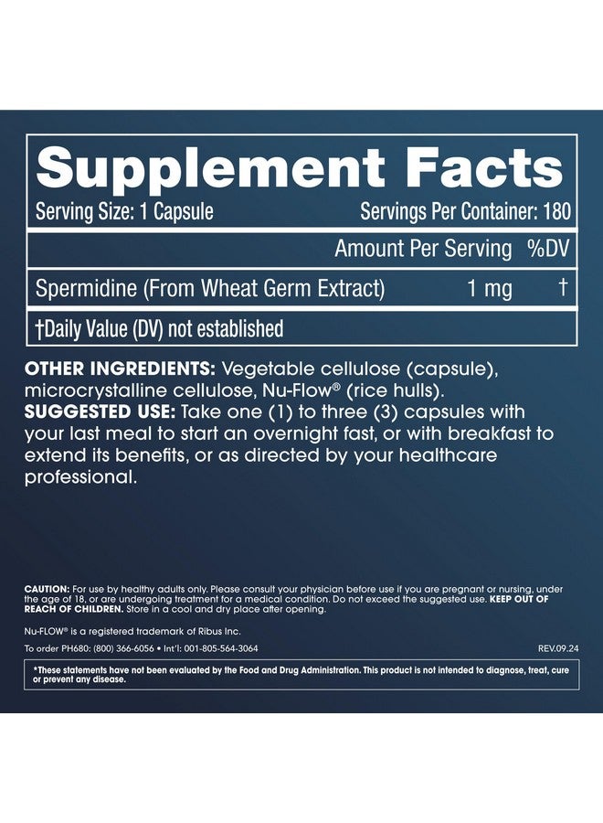 ProHealth بروهيلث سبيرميدين النقي | مختبر ثلاثي الاختبار | 1 ملغ، 180 كبسولة - Image 2