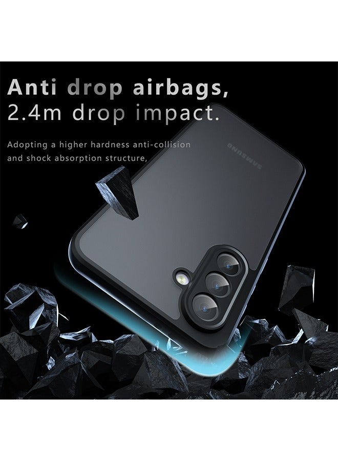 Case for Samsung Galaxy A56 5G, Frosted Translucent Back Protective Slim Phone Cover, Anti-Fingerprints, Anti-Fall Drop Protection, Shockproof Case for Samsung Galaxy A56 5G (Black)  - Image 2