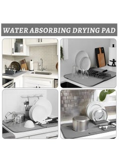 Generic 2-in-1 Compact Dish Drying Rack with Super-Absorbent Microfiber Mat – Space-Saving, Hygienic, and Stylish Kitchen Matt  - Image 3