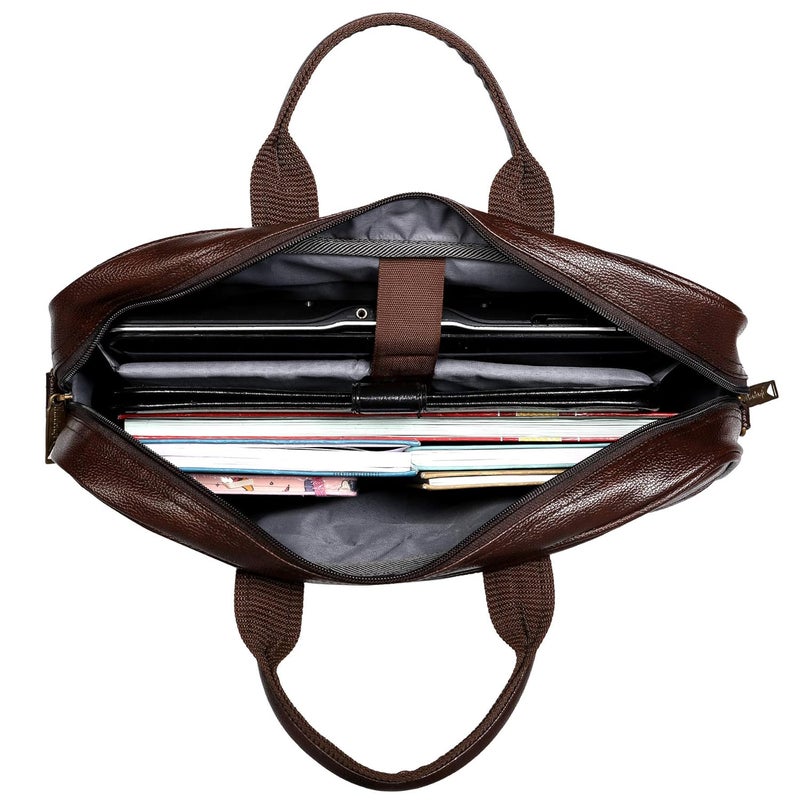 Hard Craft Messenger Office Laptop Bag for Men PU Leather Business Executive Briefcase Laptopbags Corporate Official Sling Side Shoulder File Handbag for Man Supports Laptop Upto 15.6 inches - Image 4