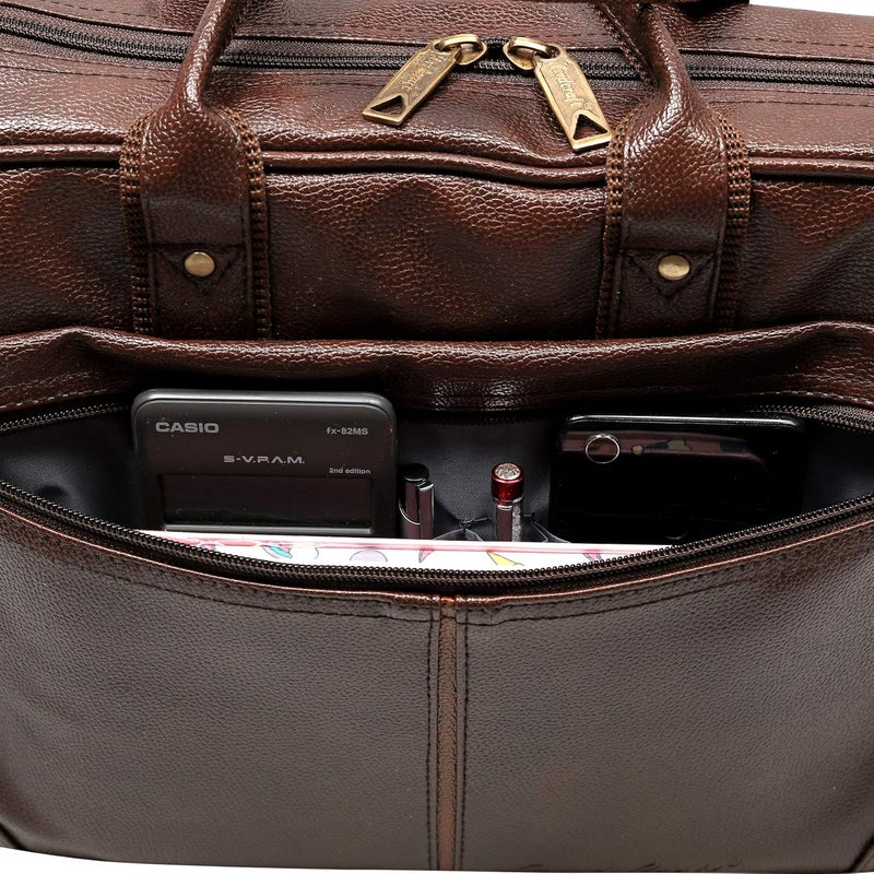 Hard Craft Messenger Office Laptop Bag for Men PU Leather Business Executive Briefcase Laptopbags Corporate Official Sling Side Shoulder File Handbag for Man Supports Laptop Upto 15.6 inches - Image 5