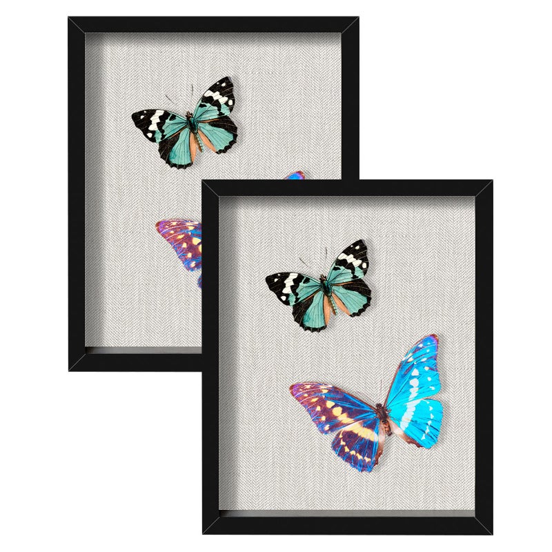2 Packs 8x10 Shadow Box Frame with Linen Back - Sturdy Rustic Memory Display Case of Flower  Pictures  Medals and More  Black