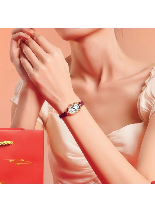 Julius Women's New Vintage Niche Oval Red Zodiac Year Gift Box Quartz Waterproof Watch Ja-1534 - Image 2