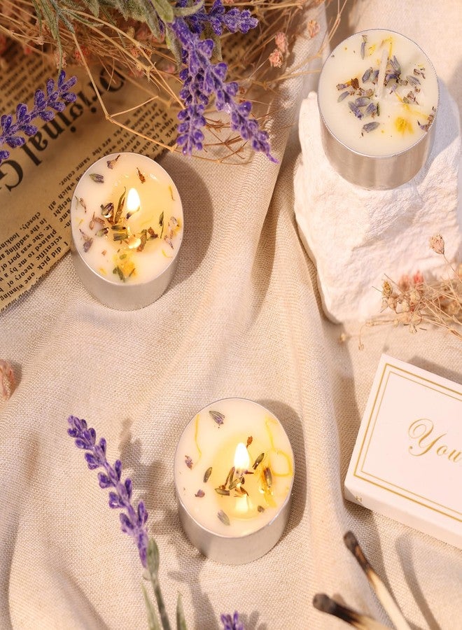 simeitol Lavender Scented Tealight Candles 16 Pack - 4-Hour Palm Wax White Tea Lights, Plant Dried Flower Scented Tea Candle (Paraffin-Free), Votive Candles for Home/Yoga/Bath/Meditation - Image 5