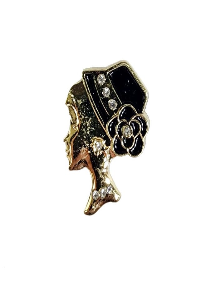 Mohan Shoppe Lady with a hat Brooch/Lapel Pin with back pin for Sherwani Coats Saree Blazers etc. Package of 1 piece - Image 2