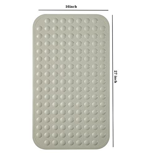 Yanzifly Bathtub Mat Non Slip Bath Mat for Tub Silicone Soft Bath Tub Mat Non Slip Shower Mats, Suction Cups Bath Tub Anti Slip Matt for Family Use, Machine Washable- Beige - Image 2