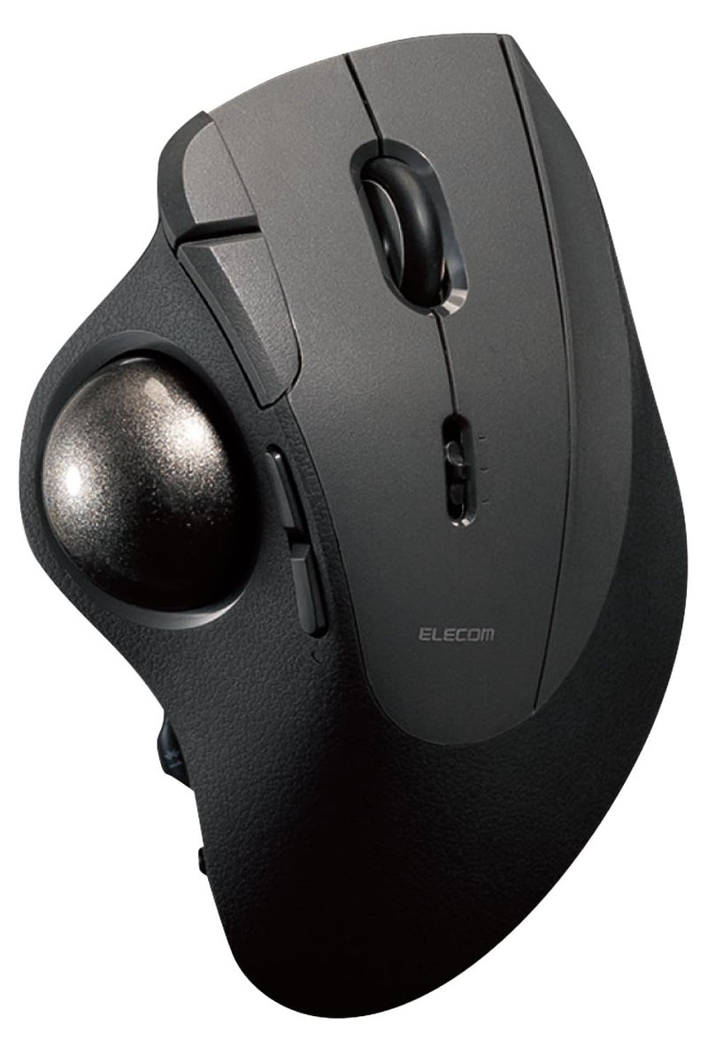 ELECOM IST PRO Trackball Mouse, 6 Device Connection, 3 Way Connectivity, Bluetooth 5.3, Wireless 2.4GHz, Wired, 12,000 DPI Sensor, 36mm Ergonomic, 10 Custom Buttons, Silent Click, Swappable Bearings - Image 1