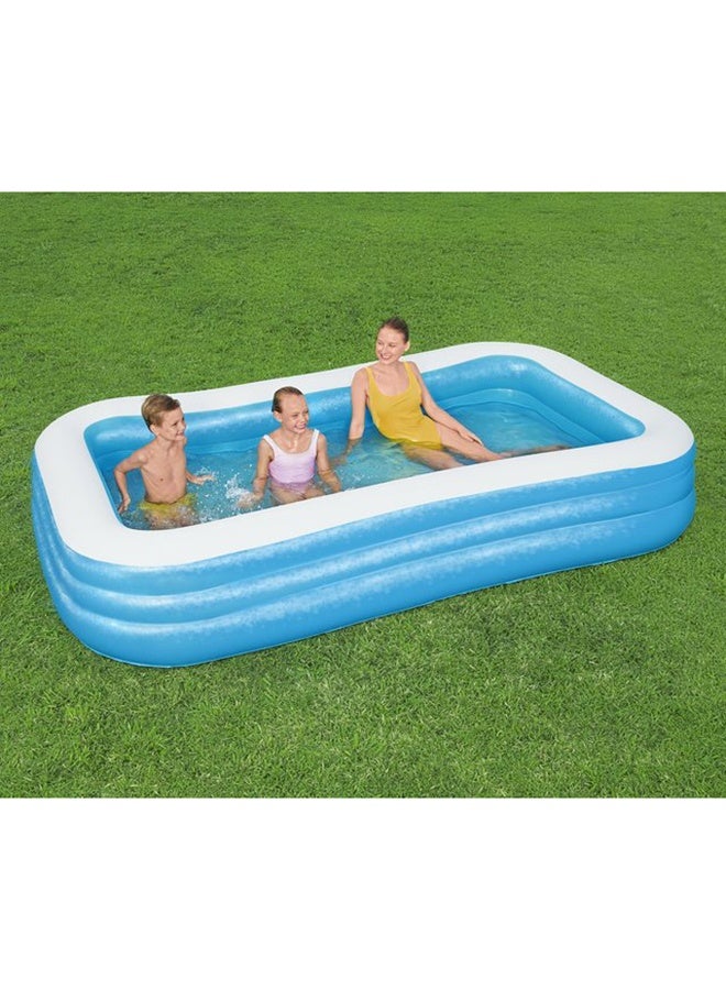 Deluxe Rectangular Family Pool  Spacious 3.05m family pool with 3-ring design, durable vinyl walls, wide sides, quick deflation, summer fun - Image 3