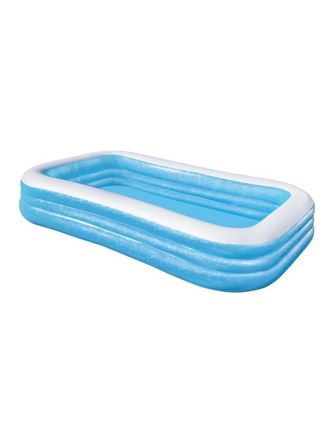 Deluxe Rectangular Family Pool  Spacious 3.05m family pool with 3-ring design, durable vinyl walls, wide sides, quick deflation, summer fun - Image 1