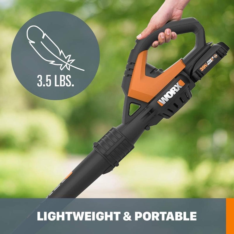 WORX WG545.9 20V Cordless Leaf Blower, Electric Blowers for Lawn Care with 120 MPH & 2.7 Lbs, Long Nozzle Design for Narrow Spaces with Cleaning Attachments, Battery & Charger Not Included - Image 5