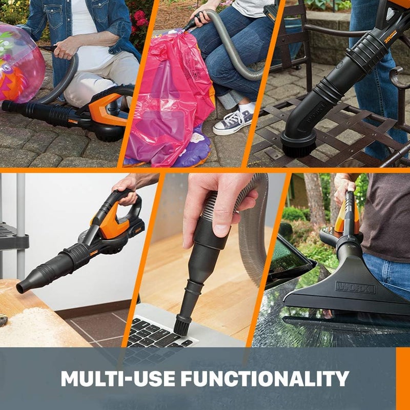 WORX WG545.9 20V Cordless Leaf Blower, Electric Blowers for Lawn Care with 120 MPH & 2.7 Lbs, Long Nozzle Design for Narrow Spaces with Cleaning Attachments, Battery & Charger Not Included - Image 3