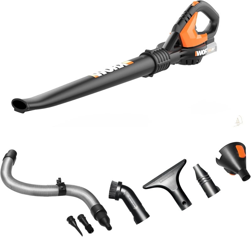 WORX WG545.9 20V Cordless Leaf Blower, Electric Blowers for Lawn Care with 120 MPH & 2.7 Lbs, Long Nozzle Design for Narrow Spaces with Cleaning Attachments, Battery & Charger Not Included - Image 1