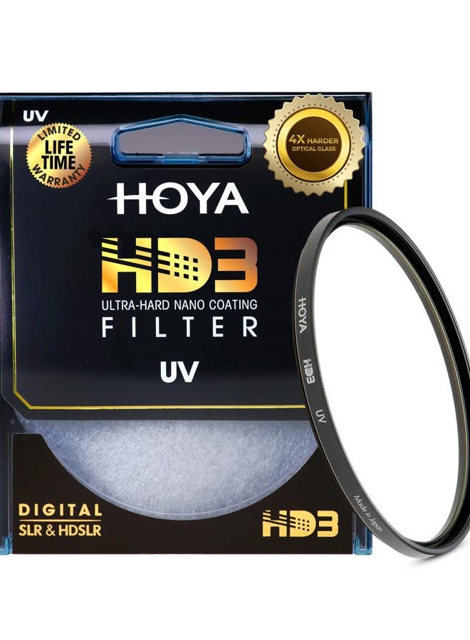 HOYA HD3 49mm UV Protector Filter - Re-Certified for 100MP+ Cameras with Ultra-Hard Nano Coating UV Filter - Stain Resistant, Smudge and Waterproof UV Lens Filter with Aluminum Frame - Image 1