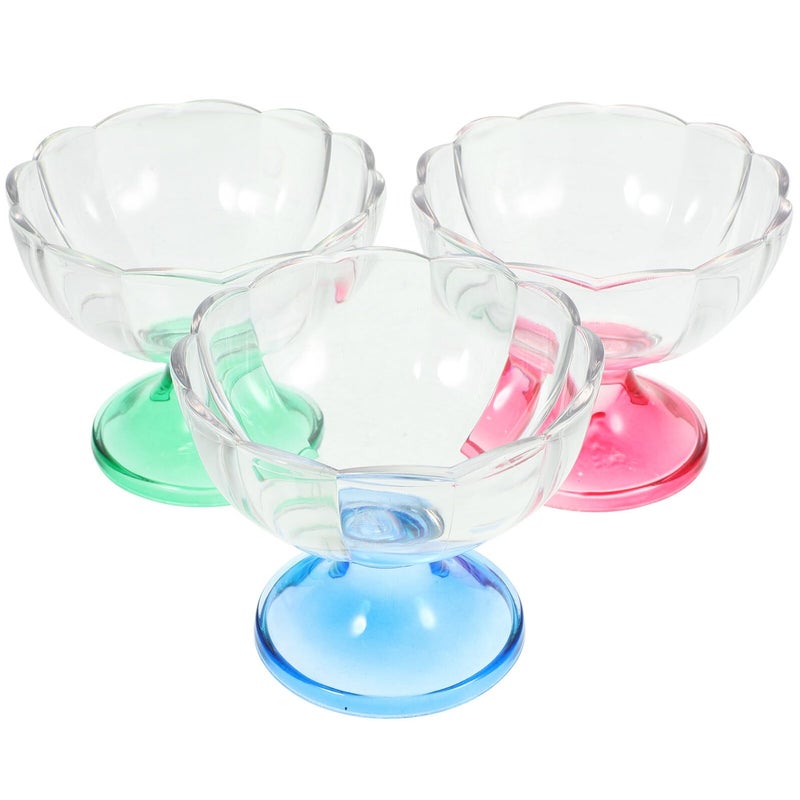 3pcs 240ml Acrylic Ice Cream Bowls High Transparency Non Breakable Dessert Dishes For Party Home Use - Image 2