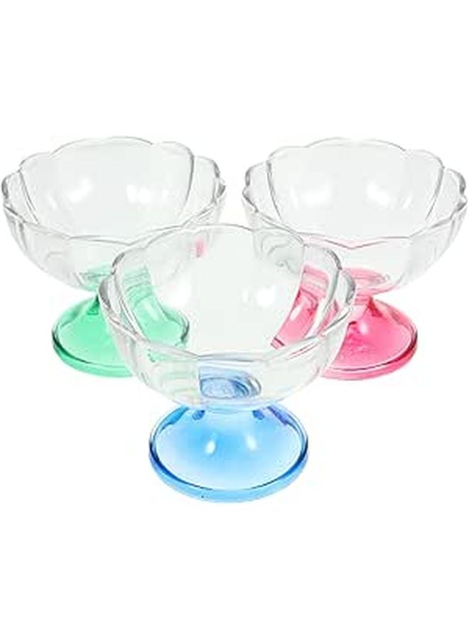 3pcs 240ml Acrylic Ice Cream Bowls High Transparency Non Breakable Dessert Dishes For Party Home Use - Image 1