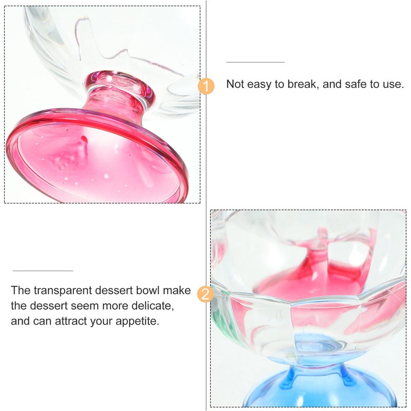 3pcs 240ml Acrylic Ice Cream Bowls High Transparency Non Breakable Dessert Dishes For Party Home Use - Image 4
