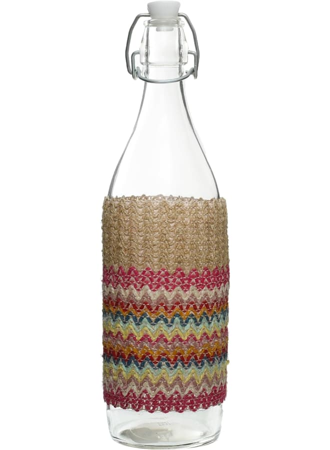 Zinnia Colorful Zinnia-Wave Water Bottle 1L Cloth Cover - Image 1